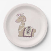 Cute Llama Princess Wearing a Crown Papieren Bordje (Voorkant)
