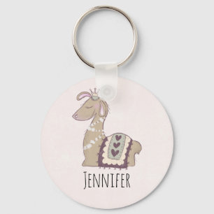 Cute Llama Princess Wearing a Crown Sleutelhanger