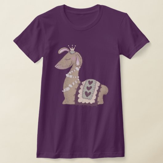 Cute Llama Princess Wearing a Crown T-shirt (Laagn)