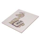 Cute Llama Princess Wearing a Crown Tegeltje (Zijkant)