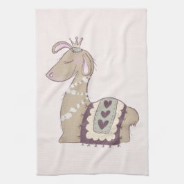 Cute Llama Princess Wearing a Crown Theedoek
