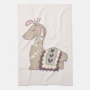 Cute Llama Princess Wearing a Crown Theedoek