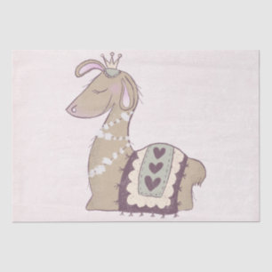 Cute Llama Princess Wearing a Crown Tissuepapier