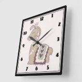 Cute Llama Princess Wearing a Crown Vierkante Klok (Hoek)