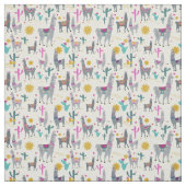 Cute Llama Print Stof (Swatch)