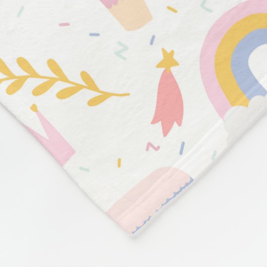 Cute Llama Rainbow Baby Nursery Fleece Deken (Hoek)