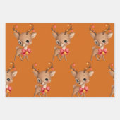 Cute llama Reindeer Polar Beer Kerstmis Inpakpapier Vel (Voorkant)