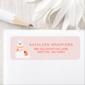 Cute Llama Roze Return Address Etiket (Insitu)