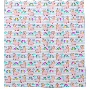 Cute Llama Shower Curtain Douchegordijn