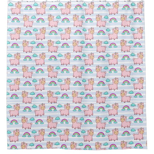 Cute Llama Shower Curtain Douchegordijn (Voorkant)