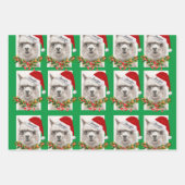 Cute Llama Smile Santa Hat Jouw naam Kerstmis Inpakpapier Vel (Voorkant 2)