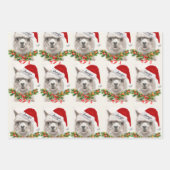 Cute Llama Smile Santa Hat Jouw naam Kerstmis Inpakpapier Vel (Voorkant)