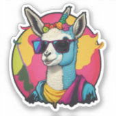 Cute Llama Sticker (Voorkant)