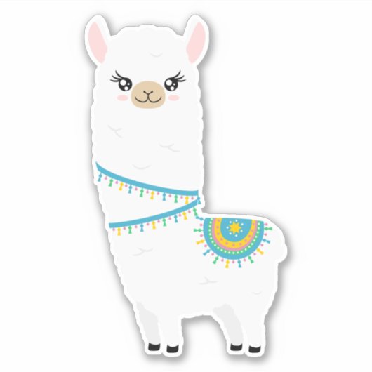 Cute Llama Sticker (Voorkant)