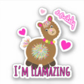 Cute llama sticker (Voorkant)