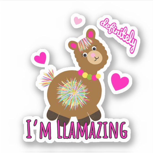 Cute llama sticker (Voorkant)