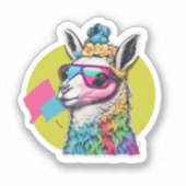 Cute Llama Sticker (Voorkant)