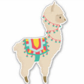 Cute Llama. Sticker (Voorkant)