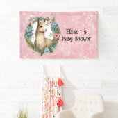 Cute Llama Succulent Floral Wreator Baby shower Spandoek (Insitu)