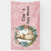 Cute Llama Succulent Floral Wreator Baby shower Spandoek (Verticaal)