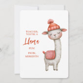 Cute Llama Teacher Appreciation Valentine Feestdagenkaart (Voorkant)