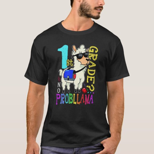 Cute Llama Team 1st Grade Back To School No Probll T-shirt (Voorkant)