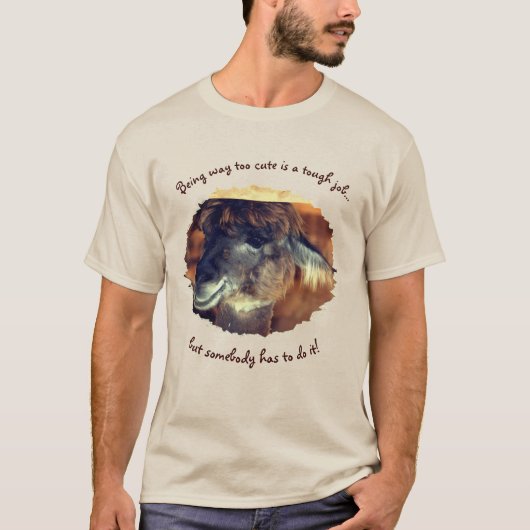 Cute Llama too Cute Humorisa T-shirt (Voorkant)
