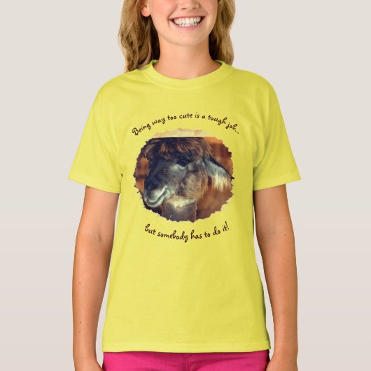 Cute Llama too Cute Humorisa T-shirt (Voorkant)