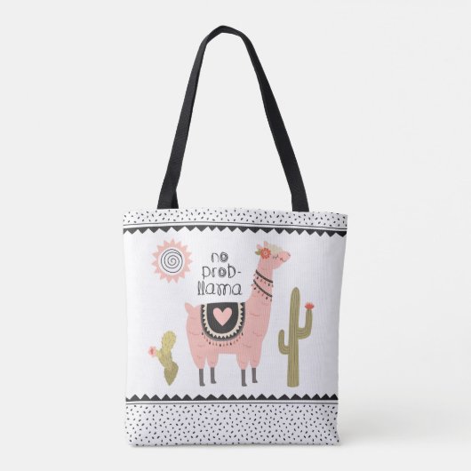 Cute Llama Tote Bag (Achterkant)