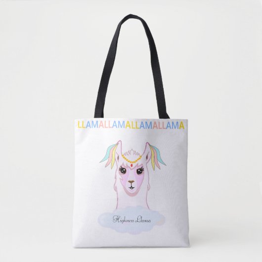Cute Llama Tote Bag (Voorkant)