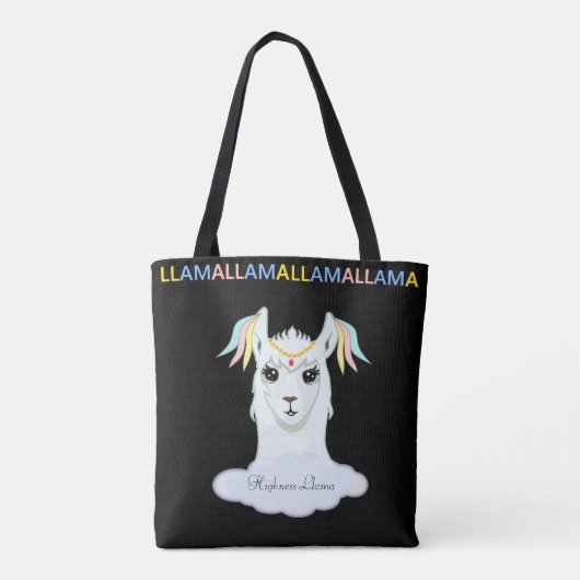 Cute Llama Tote Bag (Achterkant)