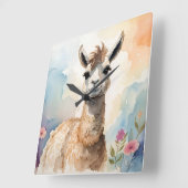 Cute Llama Vierkante Klok (Hoek)