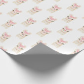 Cute Llama Waterverf Modern Cadeaupapier (Hoek)