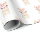 Cute Llama Waterverf Modern Cadeaupapier (Rol Hoek)