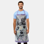 Cute Llama Waterverf Schilderen Dierlijk Schort (Gedragen)