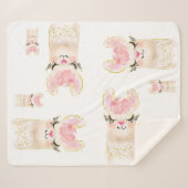 Cute Llama Waterverf Sherpa Blanket Sherpa Deken (Voorkant (horizontaal))