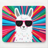 Cute Llama Wearing Cool Sunglass Muismat (Voorkant)