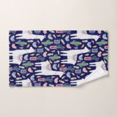 Cute Llama Whimsical Botanical Pattern Bad Handdoek (Handdoek)