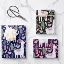 Cute Llama Whimsical Botanical Pattern