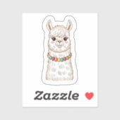 Cute Llama with Colorful Beads Sticker (Vel)
