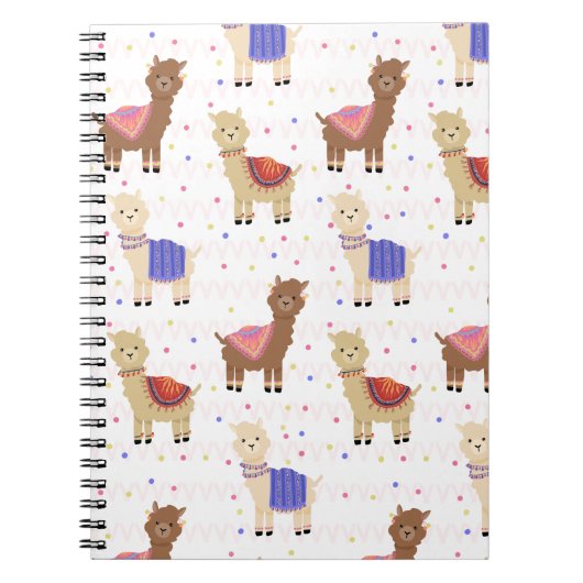 Cute Llamas Alpacas Peruvian Animal Colorful Notitieboek (Voorkant)