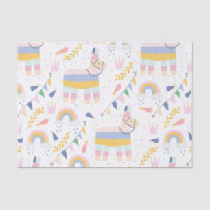 Cute Llamas en Rainbows Kinder Baby shower Tissuepapier