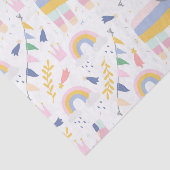 Cute Llamas en Rainbows Kinder Baby shower Tissuepapier (Detail)