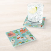 Cute Llamas Glass Onderzetter (Schuin)