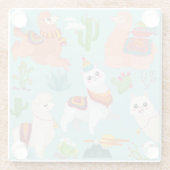 Cute Llamas Glass Onderzetter (Achterkant)