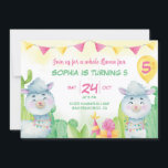 Cute Llamas Kids Birthday Kaart<br><div class="desc">De fantastische uitnodiging van de verjaardagsfeestdag kenmerkt waterverf lama's en cacti op een witte achtergrond. Voeg uw gebeurtenisdetails aan deze makkelijk te gebruiken sjabloon toe om tot het een unieke uitnodiging te maken.</div>