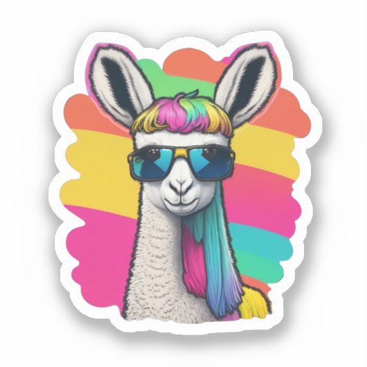 Cute Llamas Sticker (Voorkant)