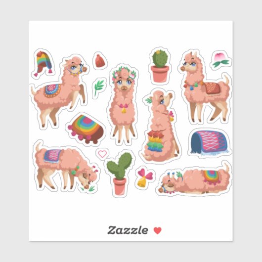 Cute Llamas Sticker (Vel)