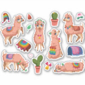Cute Llamas Sticker (Voorkant)