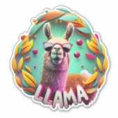 Cute Llamas Sticker (Voorkant)